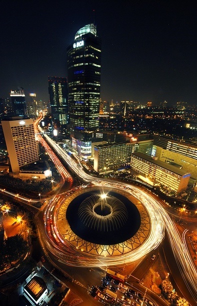 Jakarta city skyline at night